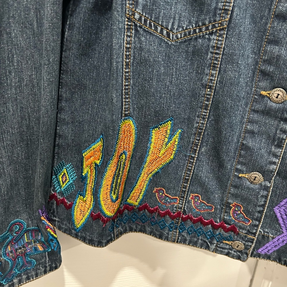 *** Chicos Multi Colored Jean Jacket - image 4